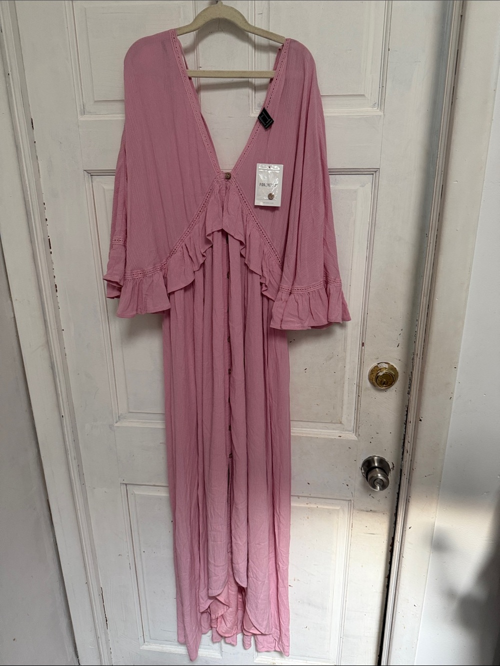 Forever 21 Blush Pink Draped Maxi Dress